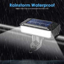 Super Bright Bike Light Solar/USB Charging Bicycle Front Headlight Waterproof