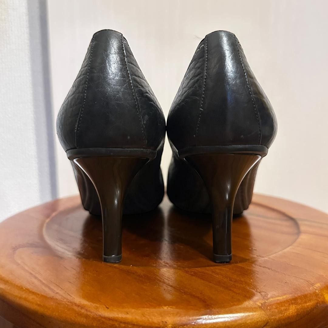 Louis Vuitton Women's Pumps Heel Leather Size:38.5/JP:24.5 Black 135490K Authen thumbnail 6