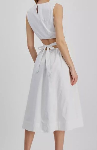 Rachel Rachel Roy Womens White Mila Lined Scoop-Neck Midi Cutout Dress Size 14 - Picture 2 of 2