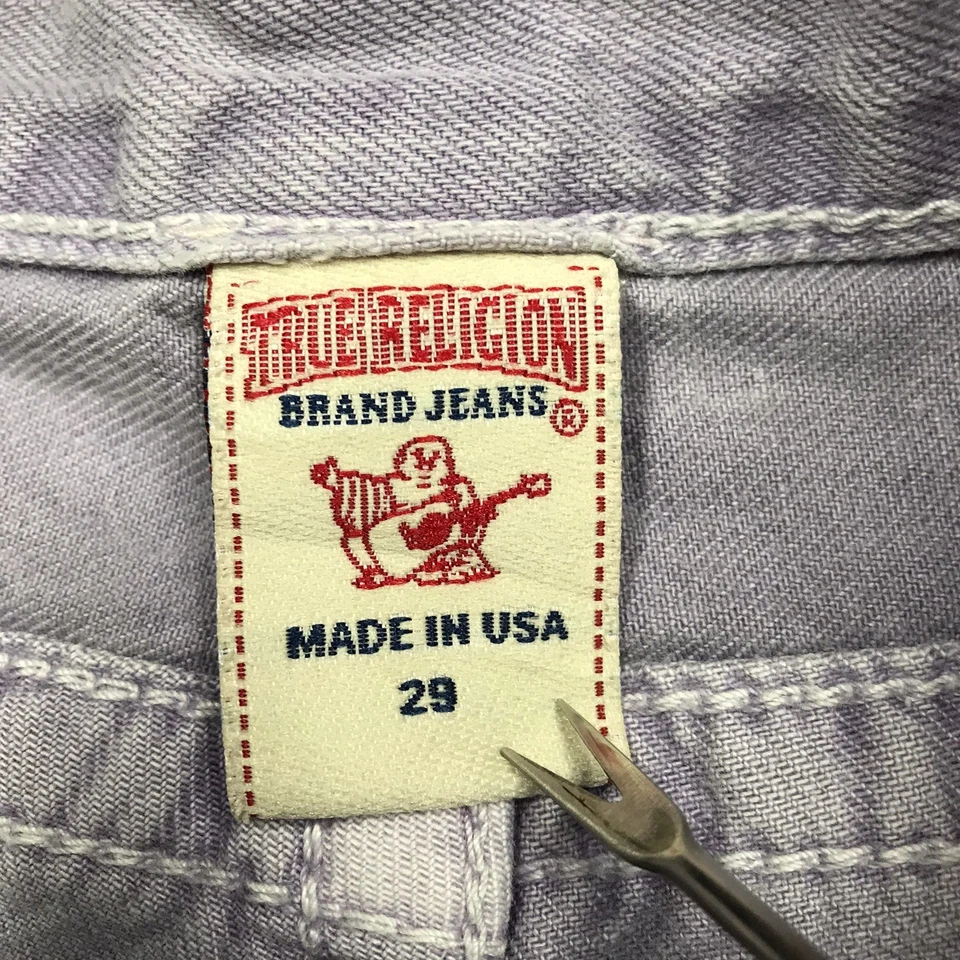 Pantalones Cortos True Religion Jayde Mujer 29 (33W) Malva Botón Mosca Dobladillo Deshilachado Hecho en EE. UU. Foto 4 de 4