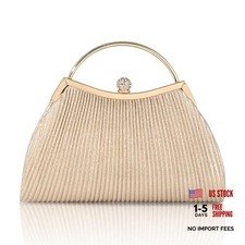 Evening Bag for Women Sparkly Handbag with Chain, Women's Shoulder Bag Gold Y