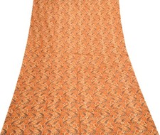 Sushila Vintage Cream Silk Sari Remnant Scrap Multi Purpose Printed Craft Fabric