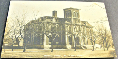 Central School- Falls City, Nebraska-Postmarked 1900s Real Photo Postcard. RARE.