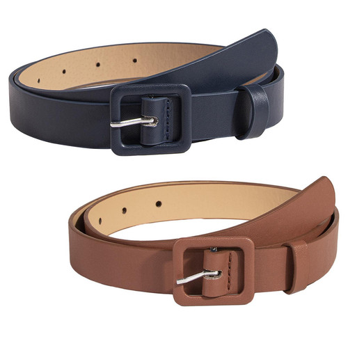 PU Leather Women Belt Simple Decorative Pin Buckle Belt Adjustable Casual - Picture 1 of 12