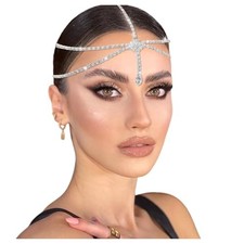 Rhinestone Headpiece for Women - Silver Chain Rhinestone Headpiece