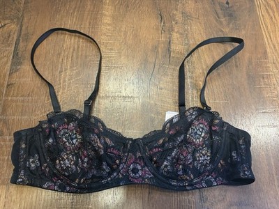 Savage Fenty Nymph Nouveau Strapless Black Lace Bra Size 36B
