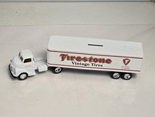 ERTL Chevrolet Firestone Tires Truck Bank White 1:43 Scale Diecast Truck Loose