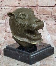 Chinese Zodiac Tiger Head Bronze Sculpture Symbol of Power and Leadership Gift