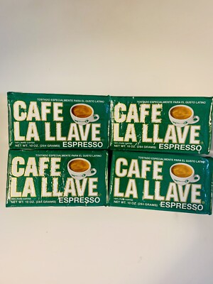 Cafe La Llave Espresso Dark Roast Ground Coffee, 10 Oz each. ( 4 Pack ).