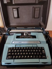 Smith Corona Electric Typewriter 6E Coronet XL Blue Retro w/Case and Cartridges thumbnail