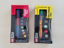 Lego Writing System Classic Pen and Dino Island Pen - Complete w/ Cases  Boxes