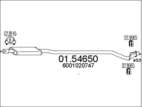 Silencieux intermédiaire Super 5 Turbo 1.4 en acier aluminisé de qualité supérieure