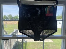   Vintage  Nylon Panties  Lycra Stretch  Granny High Waisted  BLack  Size 2X  USA
