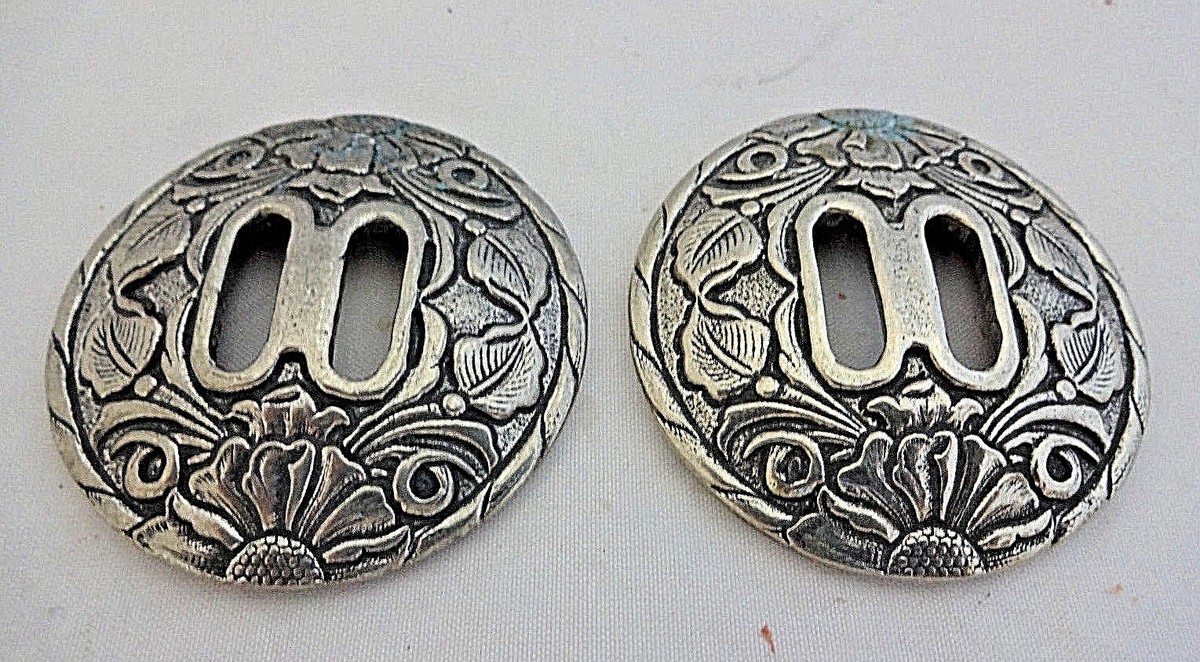 Paire De Conchos Fleming Corde Sterling Argent - Vintage Mexique 3/4"