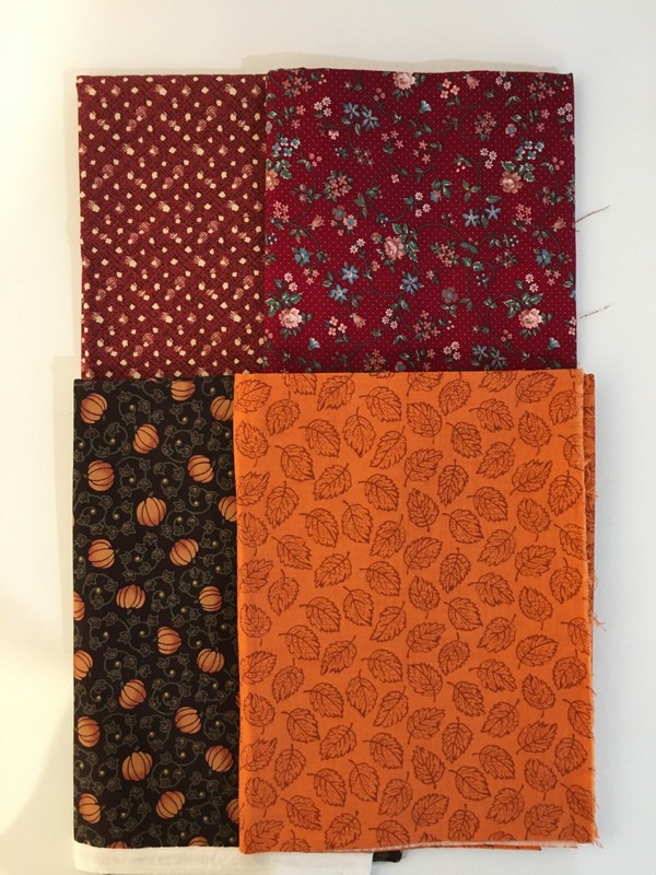 100 % Cotton quilting fabric - four 3/4 yard pieces
