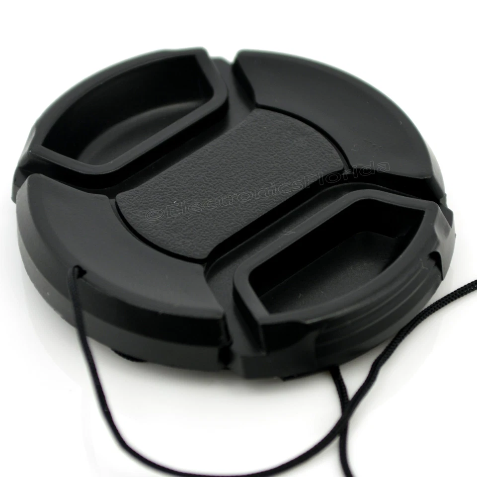 82mm Lens Cap center pinch snap on Front Cover string for Canon Nikon Sony - Image 2 of 3
