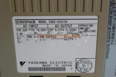ONE YASKAWA SGDS-02A15A Servo Drive Neu