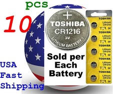 10 pcs CR1216 1216 LR1216 TOSHIBA Card 3V Lithium Coin Battery