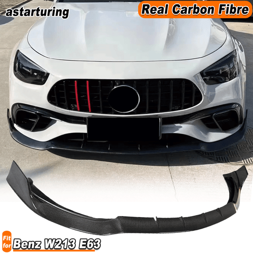 Fit For Benz W213 E63AMG 2021-2024 REAL CARBON Front Bumper Lip Spoiler Splitter - Picture 1 of 9