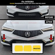 For Acura Integra 2023-2025 Yellow Fog Lights Decals Overlays Vinyl Tint Front