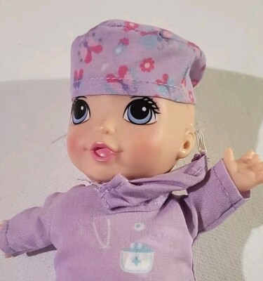 Little Darlings Girl Doctor Purple Scrubs Surgeon Baby Doll Mask Up Hospital 