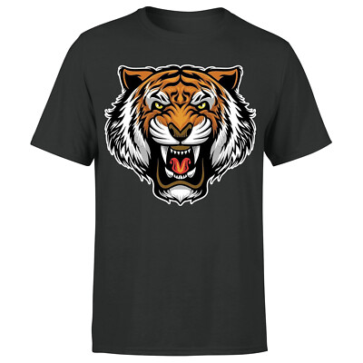 Tiger Head Cool Tee Top Herren TShirt #P1#OR#A