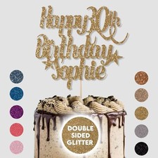 Personalised Cake Toppers Happy Birthday Any Age Any Name 40th 50th 60th 70th