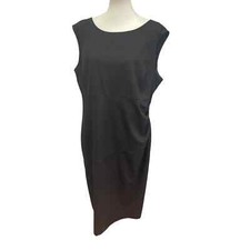 New Rafaella Woman Plus Size 16W Sleeveless Side Gathered Sheath Dress LBD