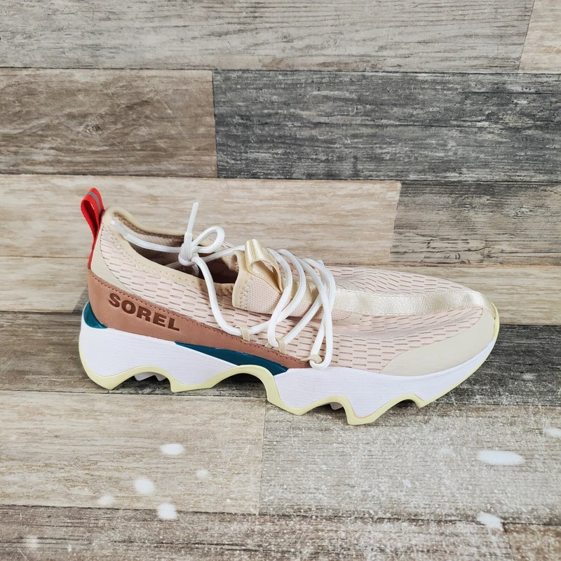 sorel kinetic impact ii lace running bleached ceramic sneaker shoes