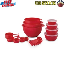 23 Piece Plastic Baking Set Mixing Measuring Bowls Cups Spoons BPA Free New