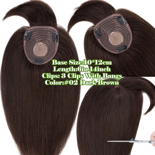 100% Echthaar Topper Toupet Extensions Clip In Remy Human Hair Toupee Haarteil l - Bild 74 von 84