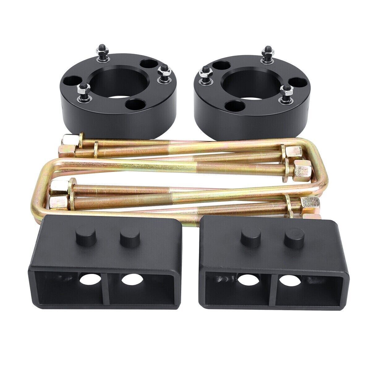 FLeveling Lift Kit, 3 Front 2 Rear Leveling Lift Kit Aluminium nivelleringsset geschikt voor 1500 2009-2018 4WD