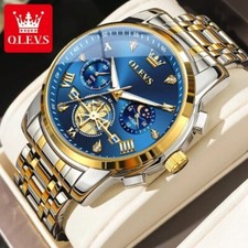 OLEVS Men's Quartz Watch Waterproof Luxury Business Luminous Wristwatch