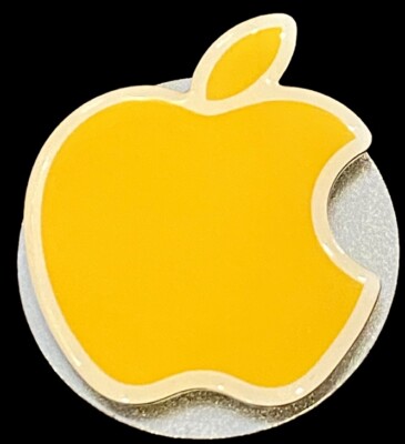 Apple Store Yellow Logo Enamel Pin   Apple Inc Advertising Collectible