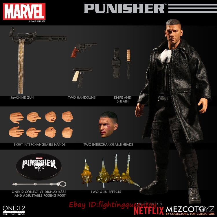 Mezco Toyz 76420 Marvel Punisher Frank 1/12 Scale Figure In Mezco Toyz 76420 Marvel Punisher Frank 1/12 Scale Figure In