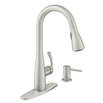 Moen 87014SRS Essie One-Handle High Arc Pulldown Kitchen Faucet - Spot Resist...