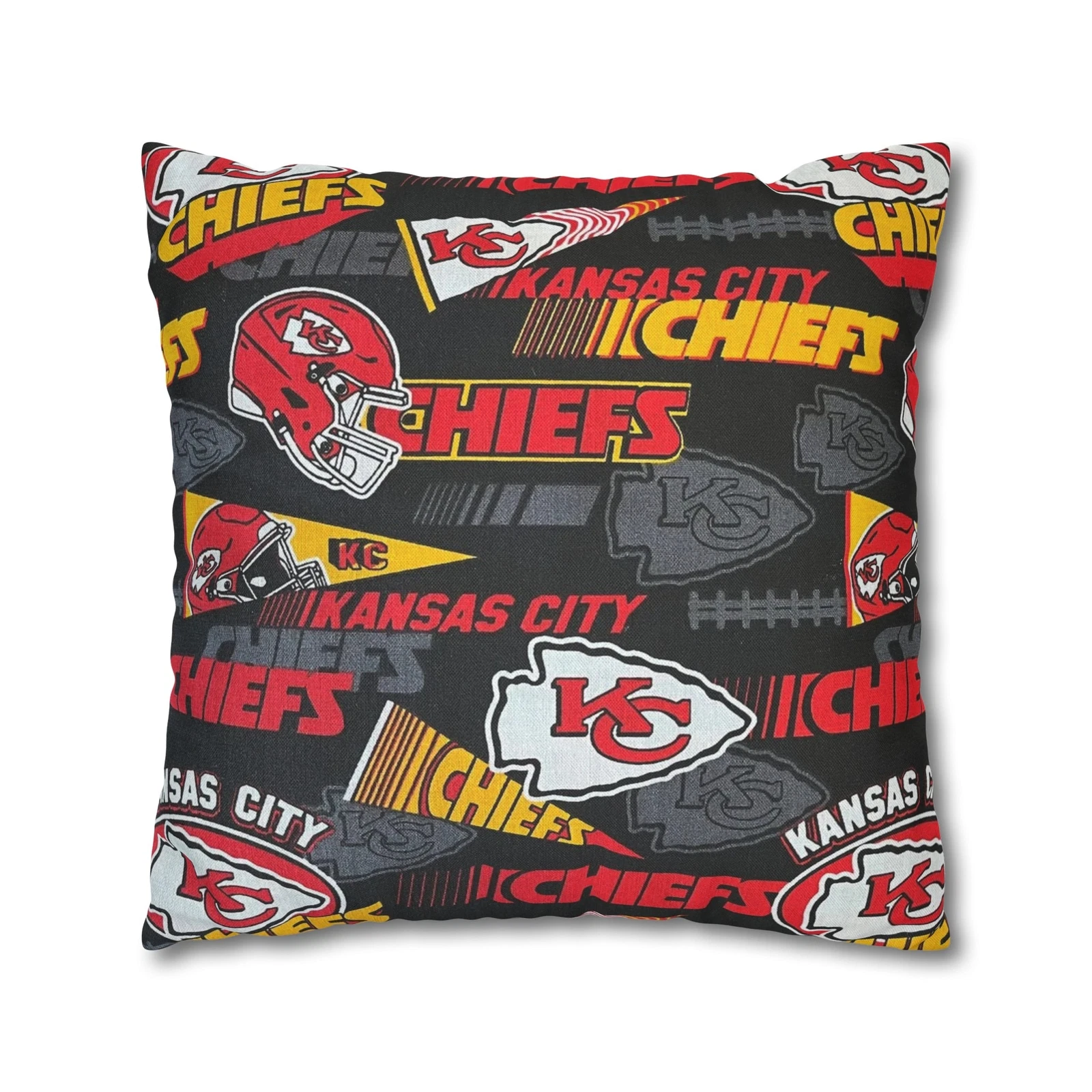 Kansas City Chiefs Spun Square Throw Pillow