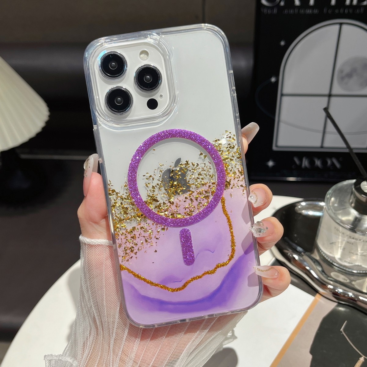 For iPhone 16 Pro Max 15 14 Mag Safe Anti-Scratch Bling