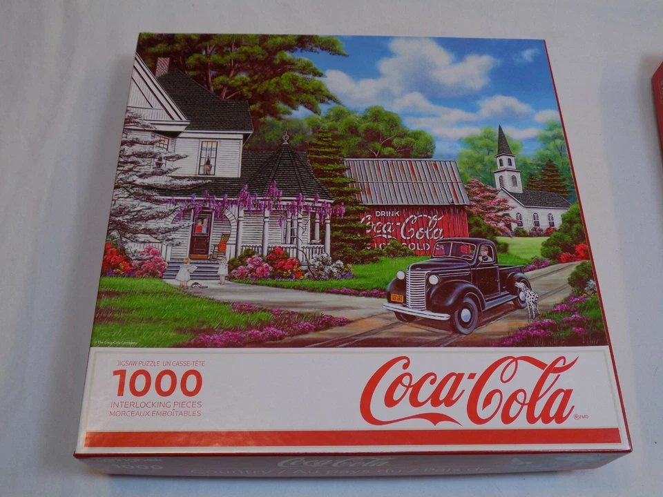 Coca Cola Country All Aboard Train Jigsaw Puzzle NOT Counted AS IS 1000 pcs Coke - Image 2 of 4