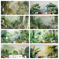 3D Tropical Forest Green Self-adhesive Wallpaper Removable Wallpaper Wall Mural