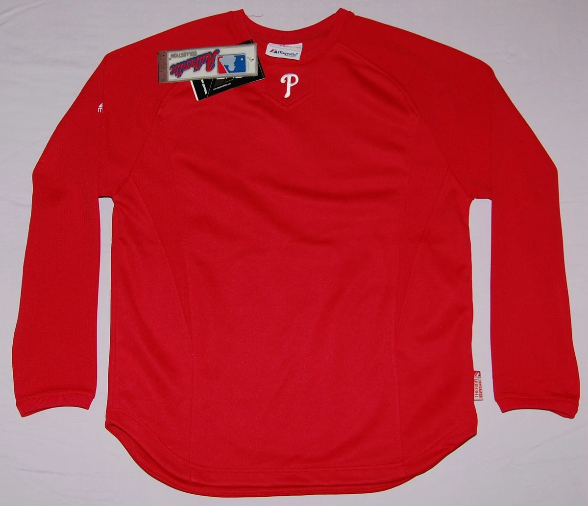 Philadelphia Phillies Youth Majestic Therma Base Sweatshirt Red