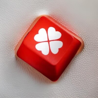 rote Tastenkappe Vierblättriges Kleeblatt Glück keycaps key caps Taste cherry mx