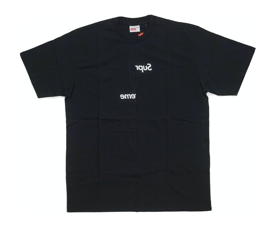 Supreme CDG Comme Des Garcons Shirt Split Box Logo Tee Black Medium M FW18