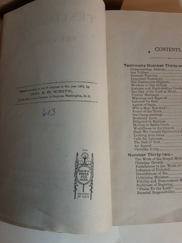 Vintage Zeugnisse für die Kirche Bd. 1-6 Ellen G. weiß SDA 1946 Hardcover - Bild 7 von 11