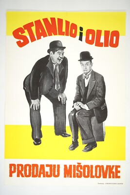 SWISS MISS 1938 orig exYU movie 1960s re-release poster STAN LAUREL OLIVER HARDY