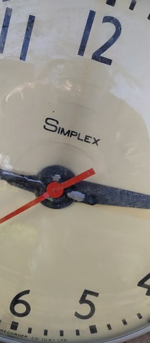 Vintage 60s 70s - Simplex Mains Electric Clock - 17 inch - School Train Office - Picture 5 of 19