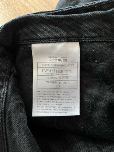 Carhartt Hose Cargohose Boyfriend pierce pant schwarz Gr. 25 / ca 164 - Bild 5 von 9