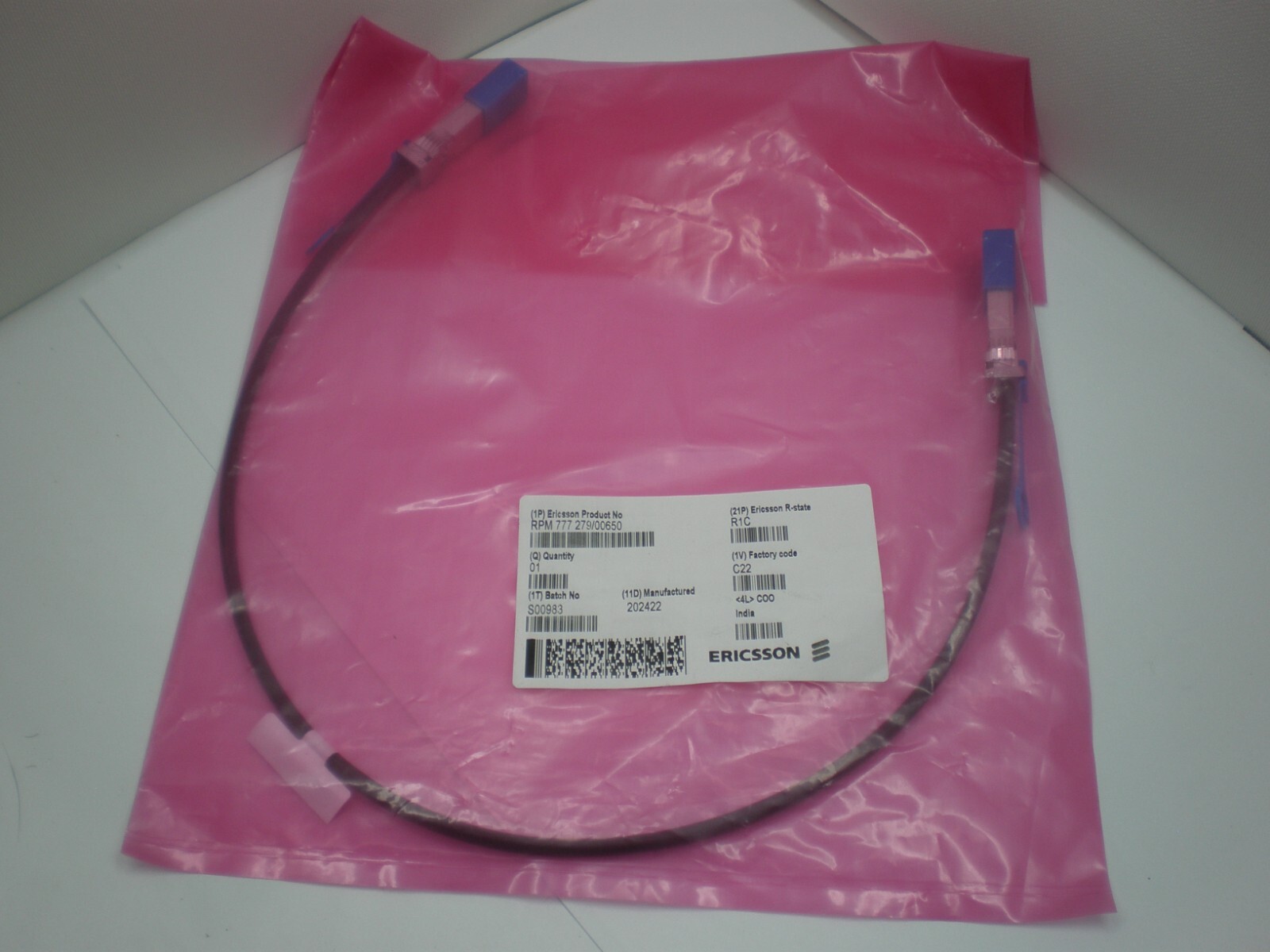 ERICSSON RPM777 279/00650 / RPM77727900650 R1C R-state CABLE SFP+ to SFP+