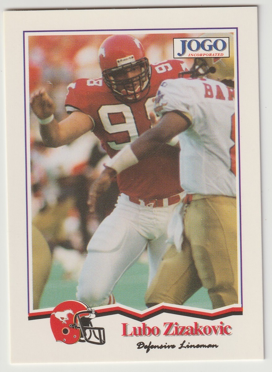 1994 Jogo CFL Lubo Zizakovic Card #25 Calgary Stampeders Maryland