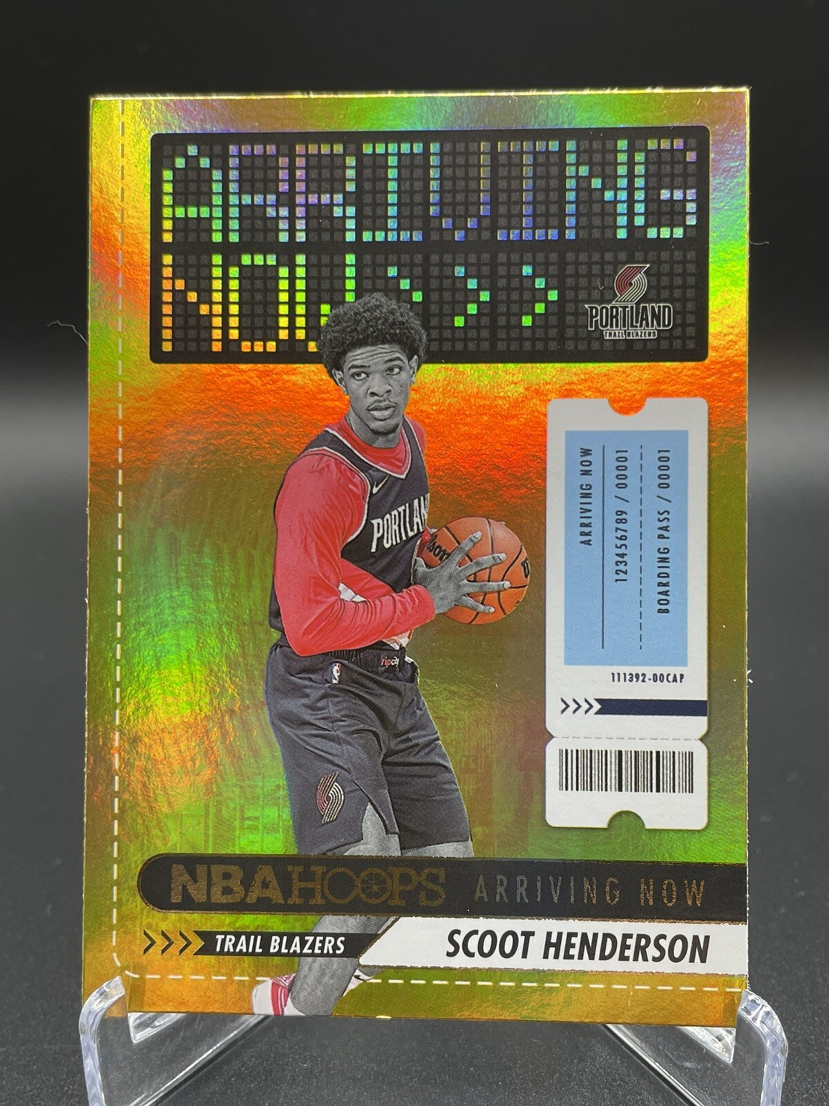 2023-24 NBA Hoops #4 Scoot Henderson Arriving Now RC Holo